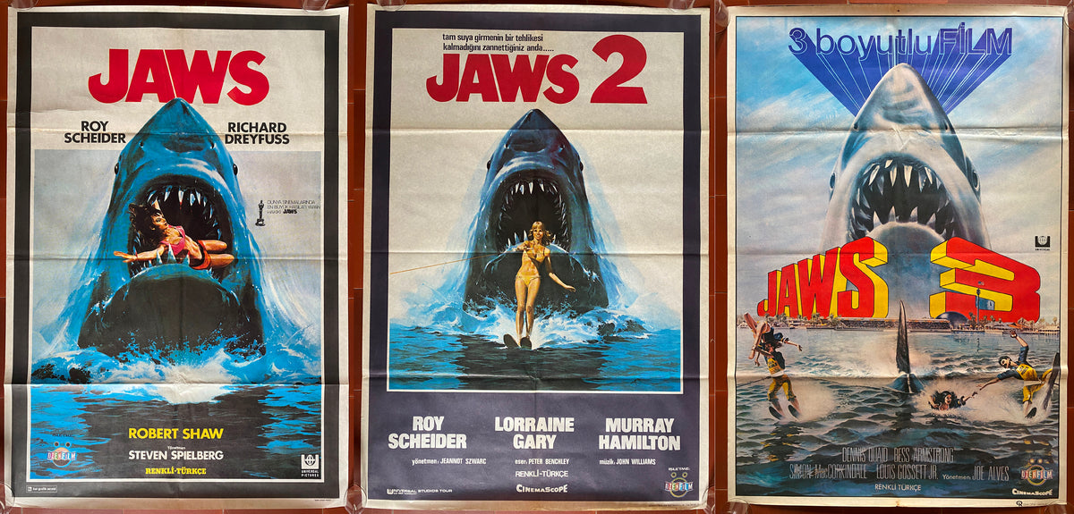 3 トルコ語ポスター JAWS 3 ジョーズ 1-2-3 HORROR ホラー