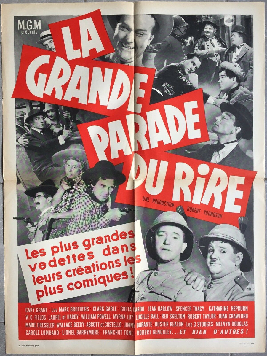 Affiche LA GRANDE PARADE DU RIRE Laurel & Hardy BUSTER KEATON Marx Bro