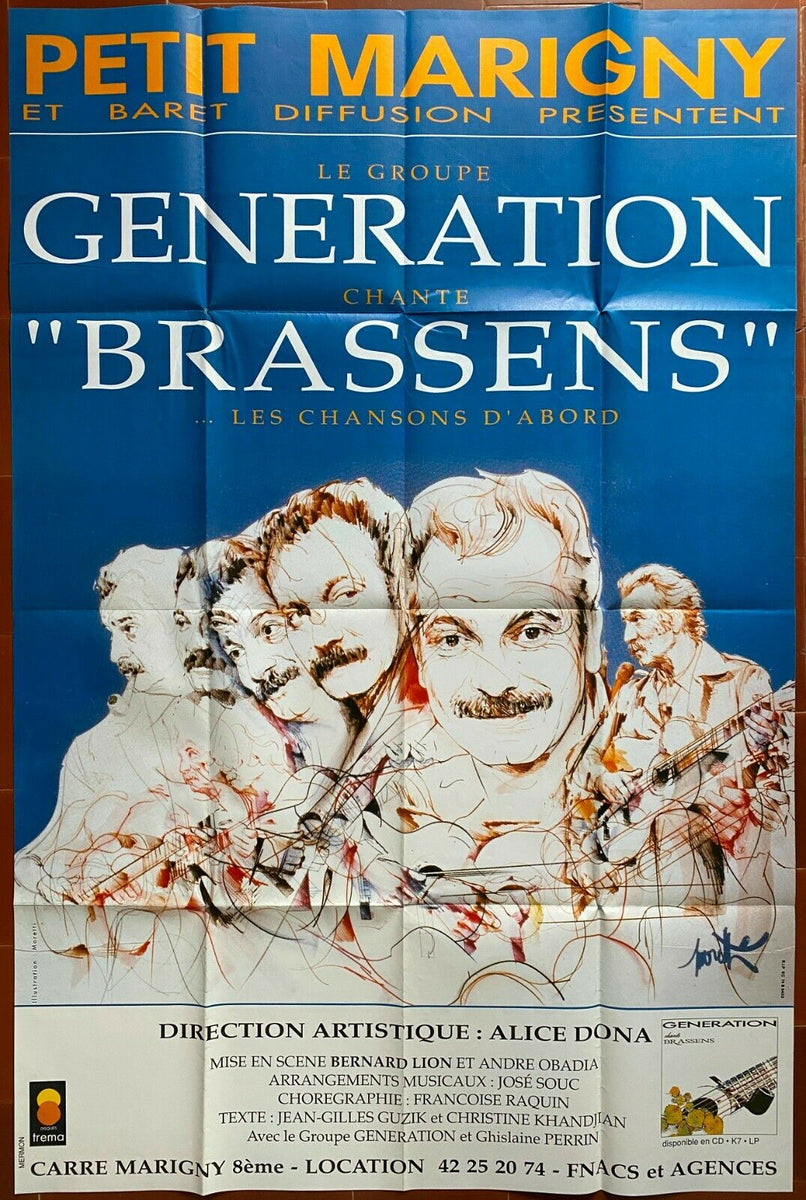 Georges Brassens 音楽ポスター コレクション コンサートポスター GENERATION CHANTE BRASSENS Georges
