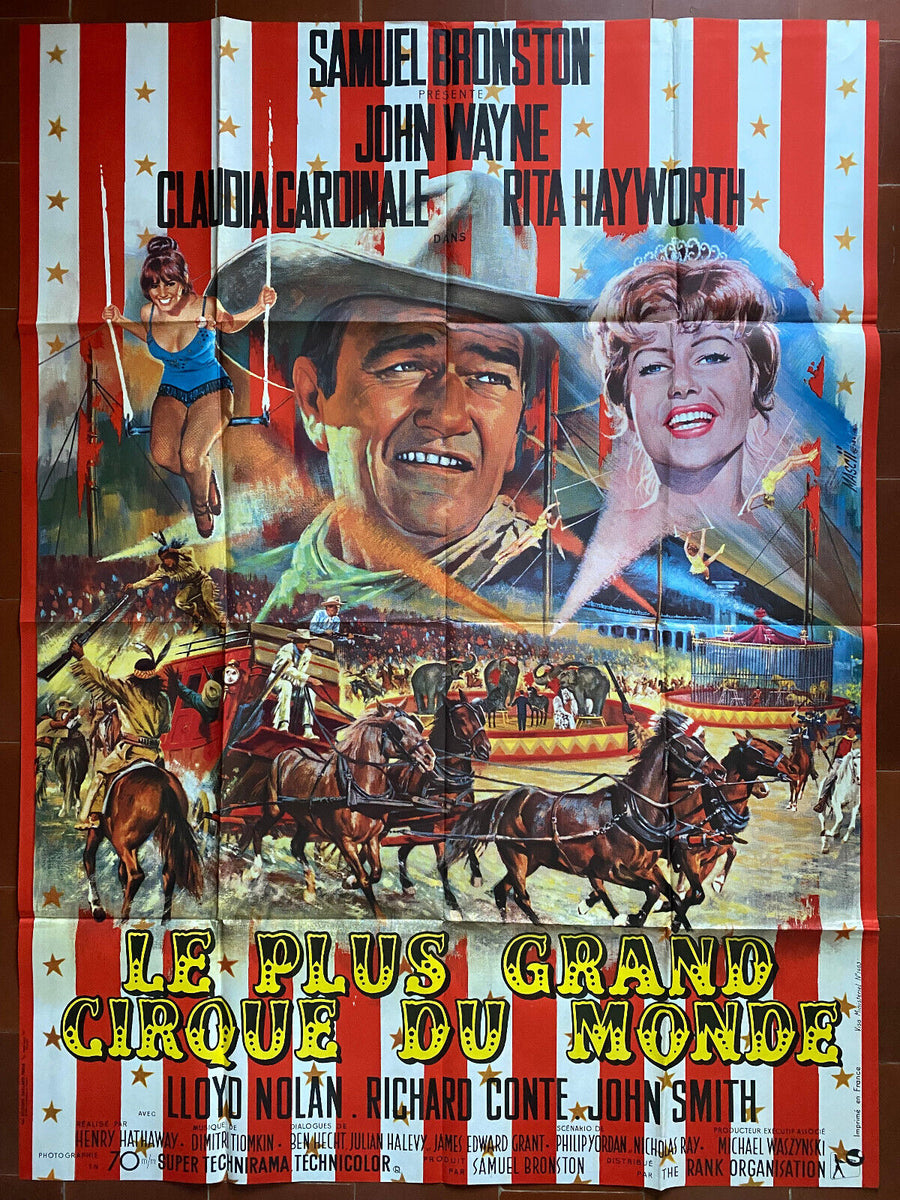 Affiche LE PLUS GRAND CHAPITEAU DU MONDE John WAYNE Rita HAYWORTH Cirq –  CINEAD, image size:900x1200