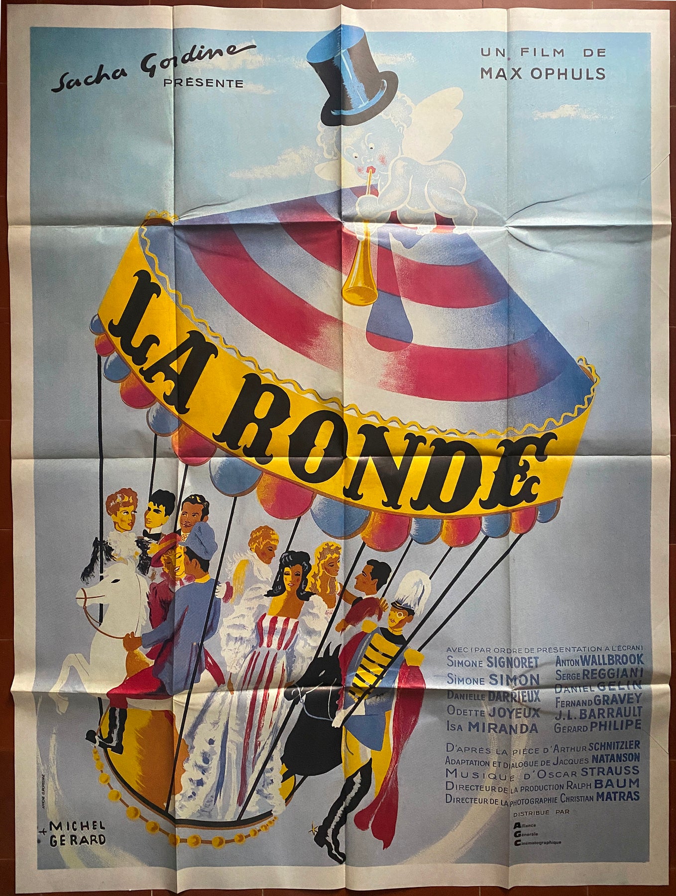 Affiche LA RONDE Simone Signoret MAX OPHULS Serge Reggiani MANEGE 120x CINEAD