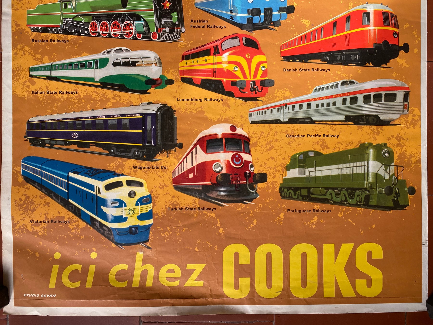 Cook Train Familiarizationx Affiche THOMAS COOK AGENCY Ici chez Cooks Locomotive Train Railways 64 ...