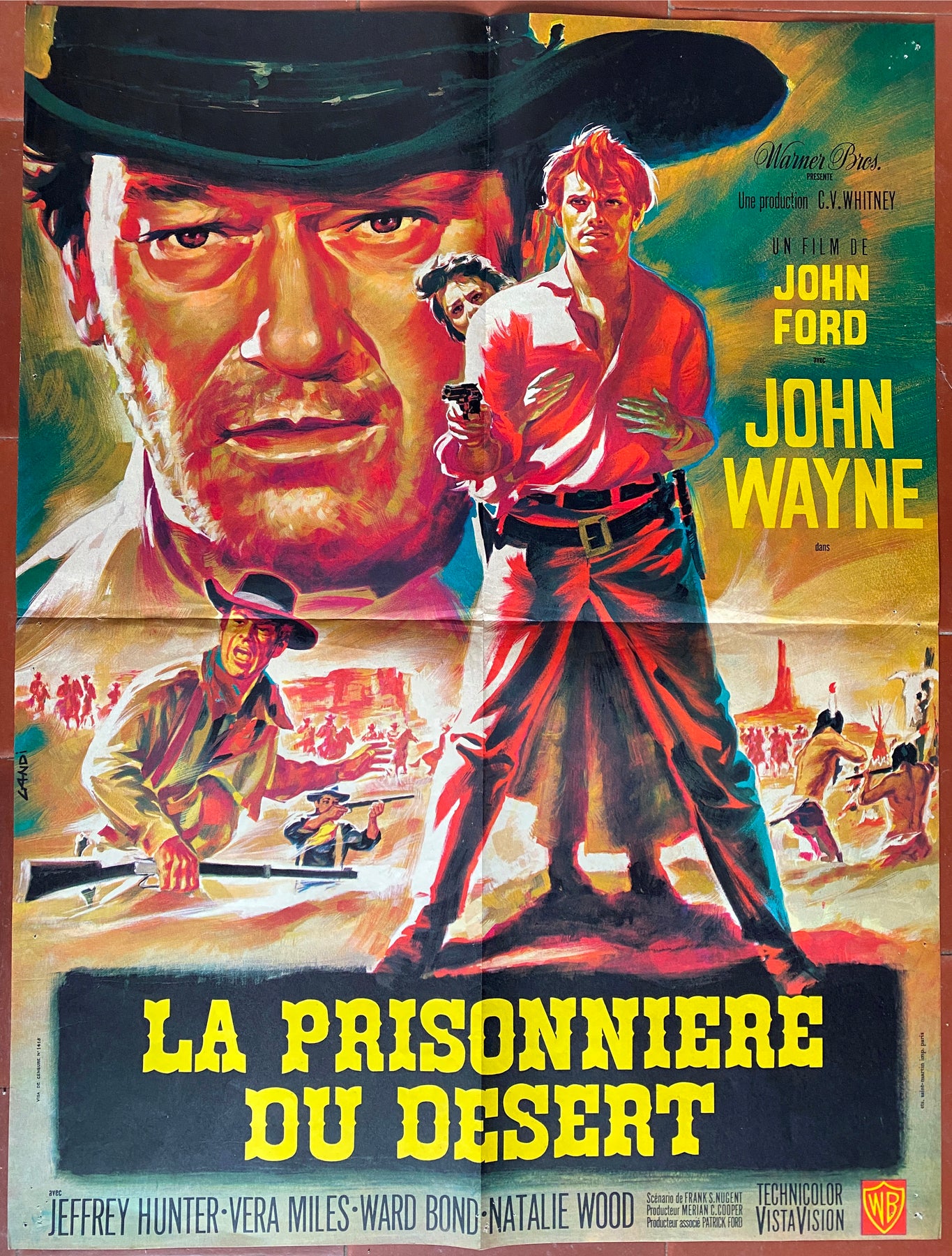 Affiche LA PRISONNIERE DU DESERT Searchers JOHN WAYNE Jonh Ford 60x80c Affiche LA PRISONNIERE DU DESERT Searchers JOHN WAYNE Jonh Ford 60x80c