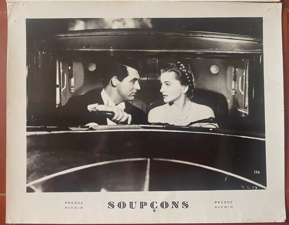 2 Photos SOUPCONS Suspicion ALFRED HITCHCOCK Cary Grant JOAN FONTAINE