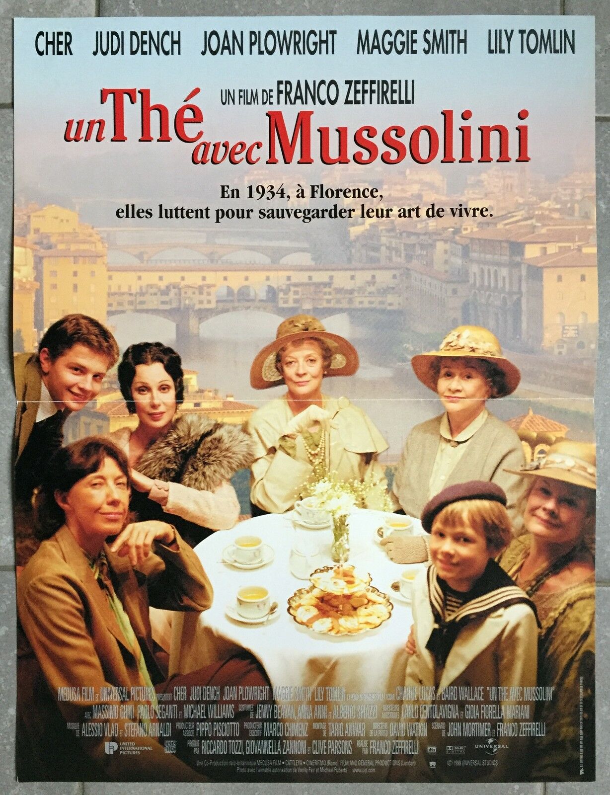 Francomussolini Rafles Poster A TEA WITH MUSSOLINI Tea with Mussolini FRANCO ZEFFIRELLI 40x60 ...