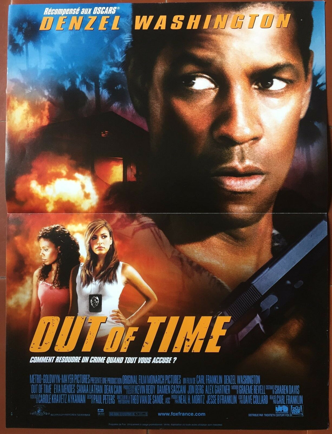 ポスター OUT OF TIME エヴァ・メンデス デンゼル・ワシントン 40x60cm