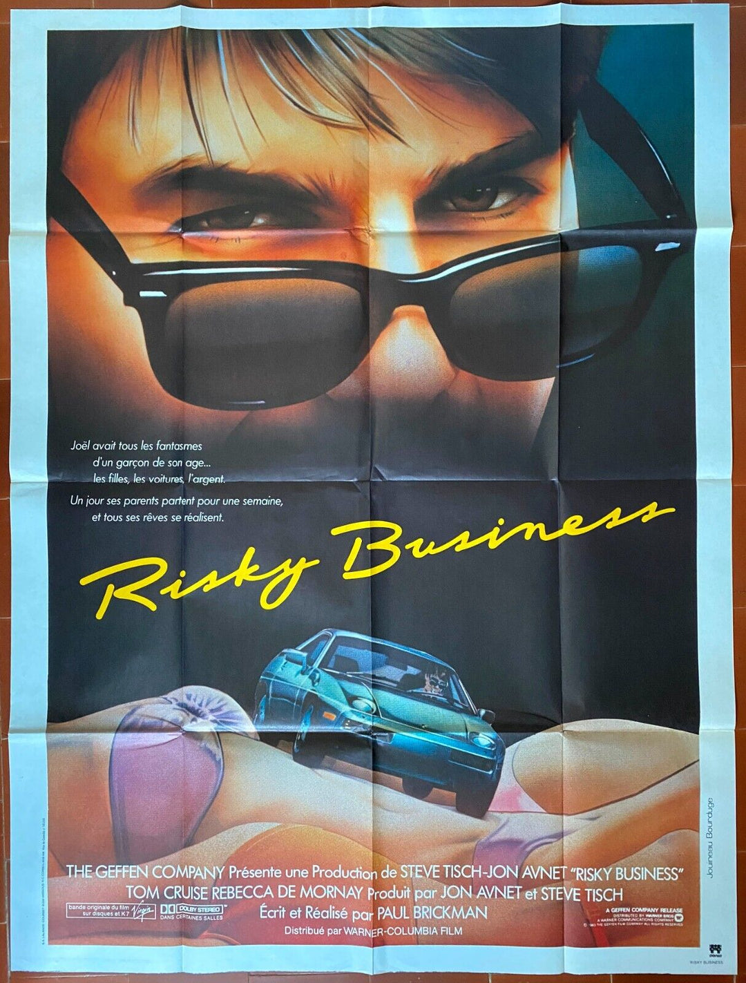 Affiche RISKY BUSINESS Paul Brickman TOM CRUISE Voiture CAR Auto 120x1 –  CINEAD, image size:1080x1423