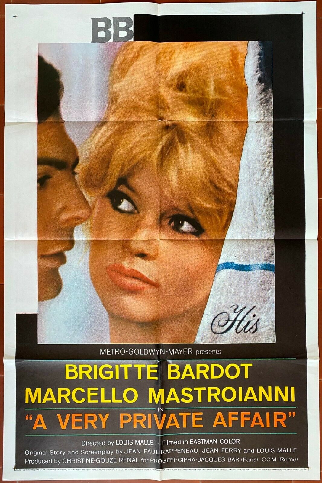 アメリカのポスター PRIVATE LIFE マルチェロ・マストロヤンニ