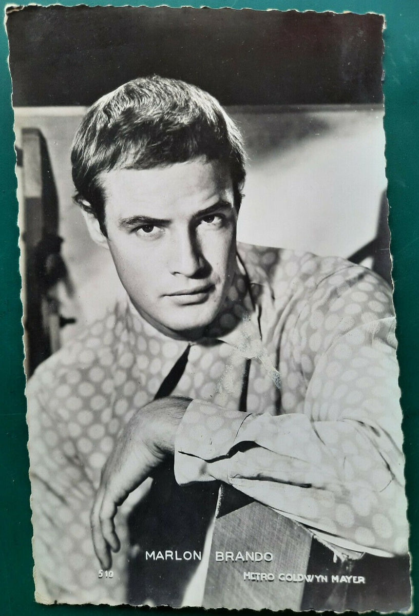 Carte Postale Autographiée Originale De Marlon Brando - Années 50, Non Certifiée