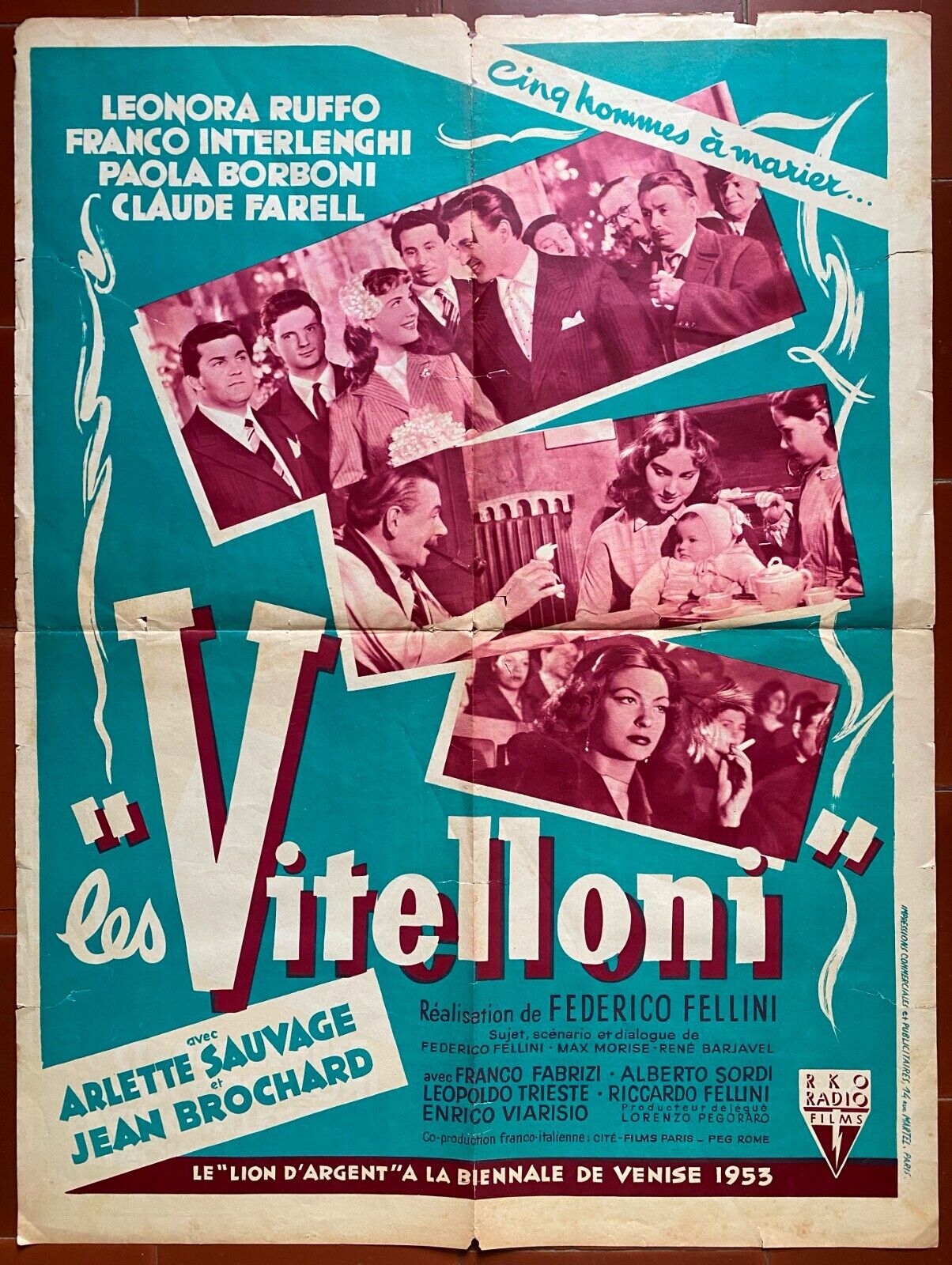 Affiche LES VITELLONI Federico Fellini ALBERTO SORDI Franco Fabrizi 60 affiche-les-vitelloni-federico-fellini-alberto-sordi-franco-fabrizi-60