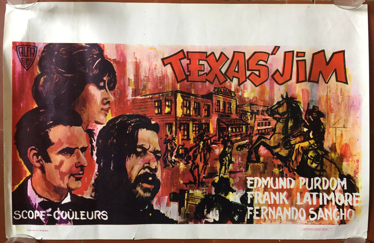 Belgian Poster TEXAS JIM Ramon Torrado EDMUD PURDOM Frank Latimore WES ...