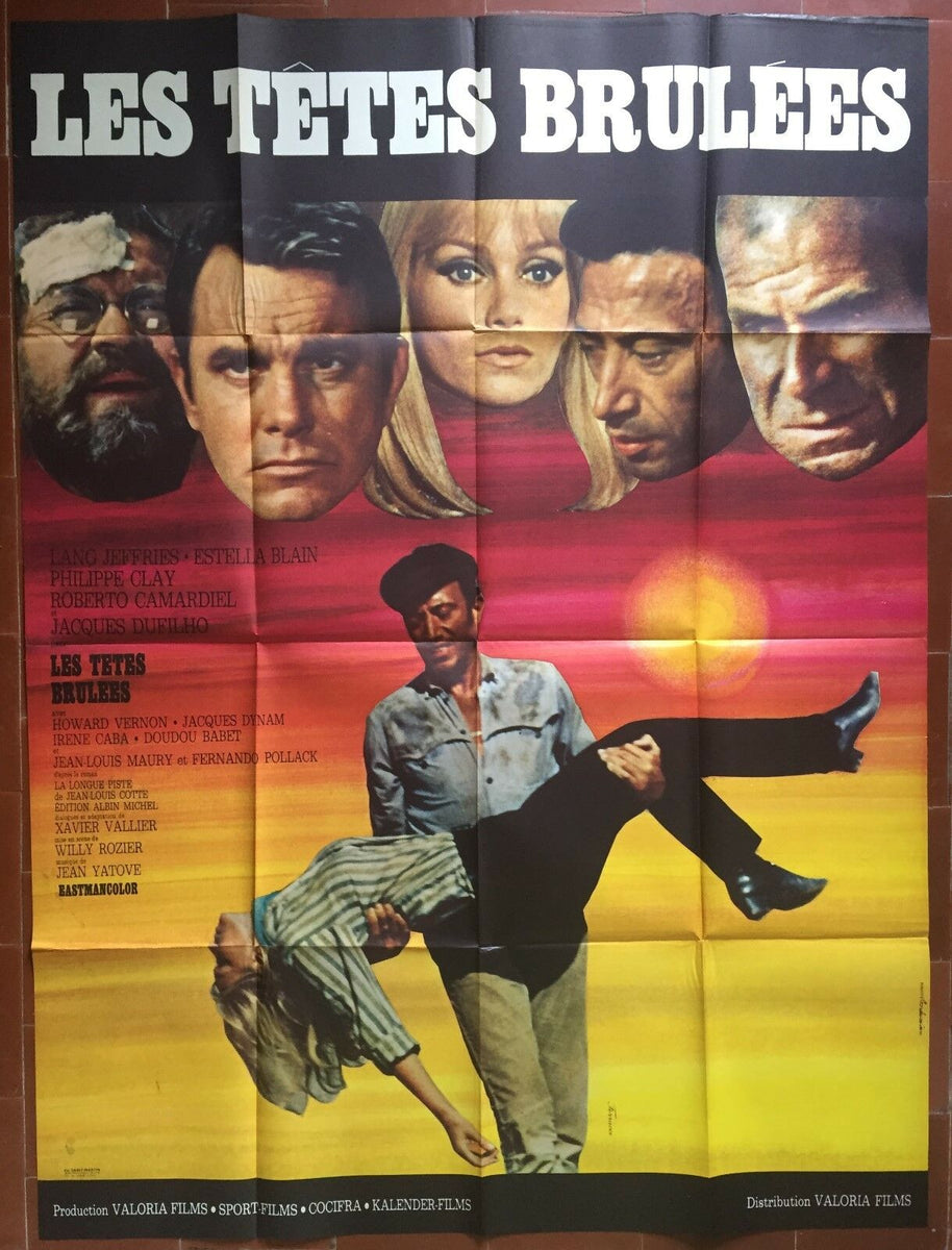 Poster LES TETES BRULEES Willy Rozier LANG JEFFRIES Philippe Clay 120x ...