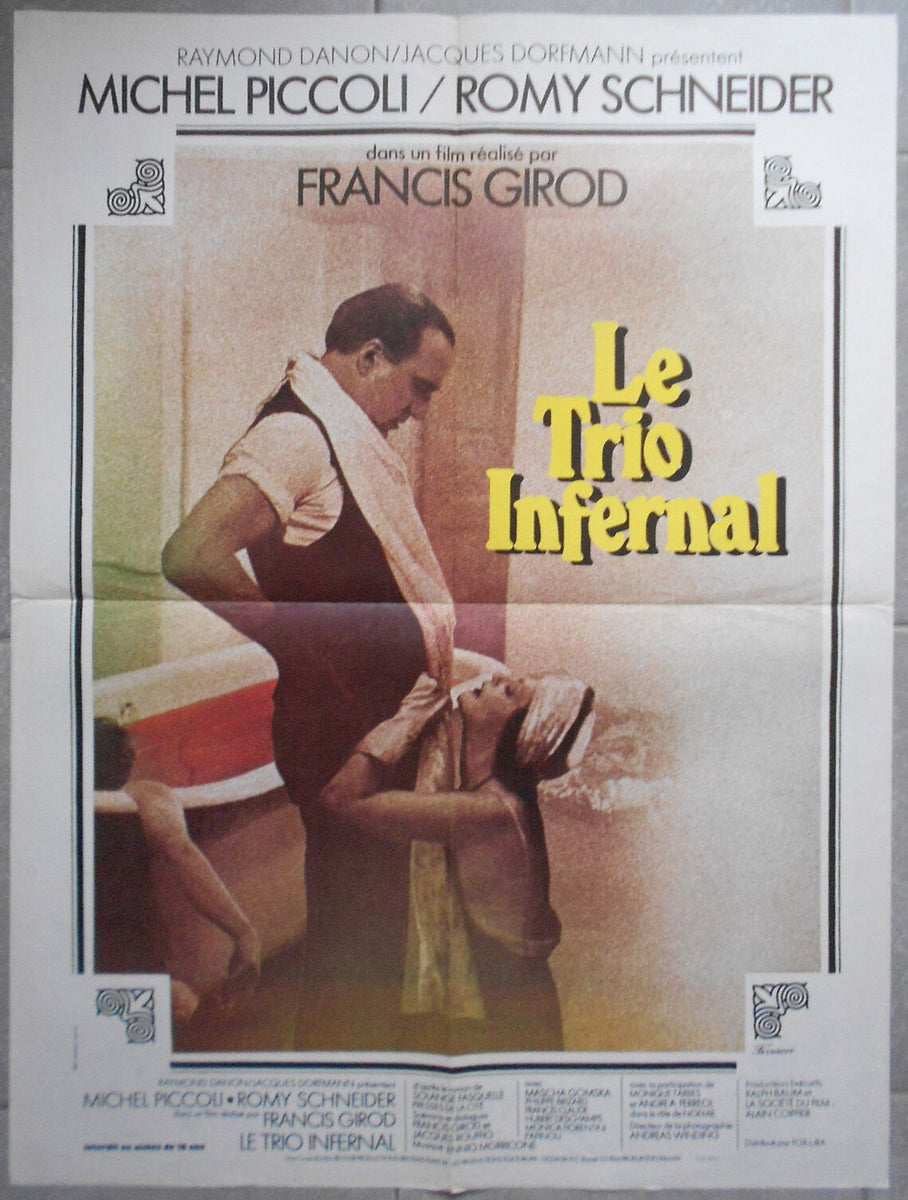 Poster THE INFERNAL TRIO Michel Piccoli ROMY SCHNEIDER Francis Girod 6 ...