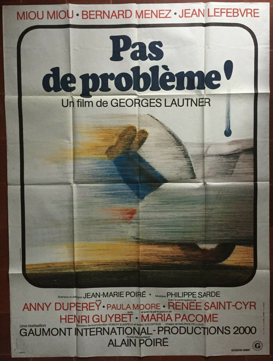 Poster NO PROBLEM Georges Lautner MIOU-MIOU Jean Lefebvre 120x160cm ...