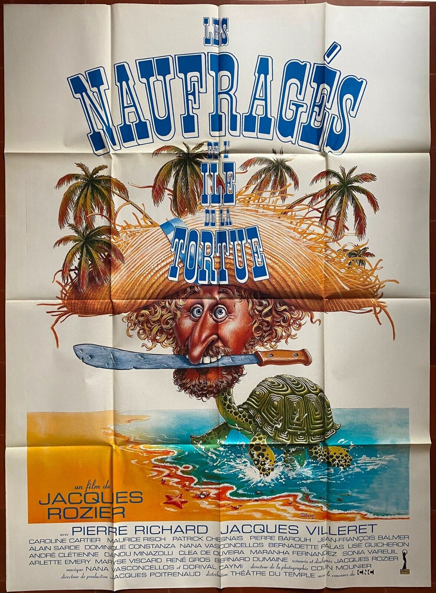 Poster THE TURTLE ISLAND SHIPWRECKS J. Rozier PIERRE RICHARD 120x160cm ...