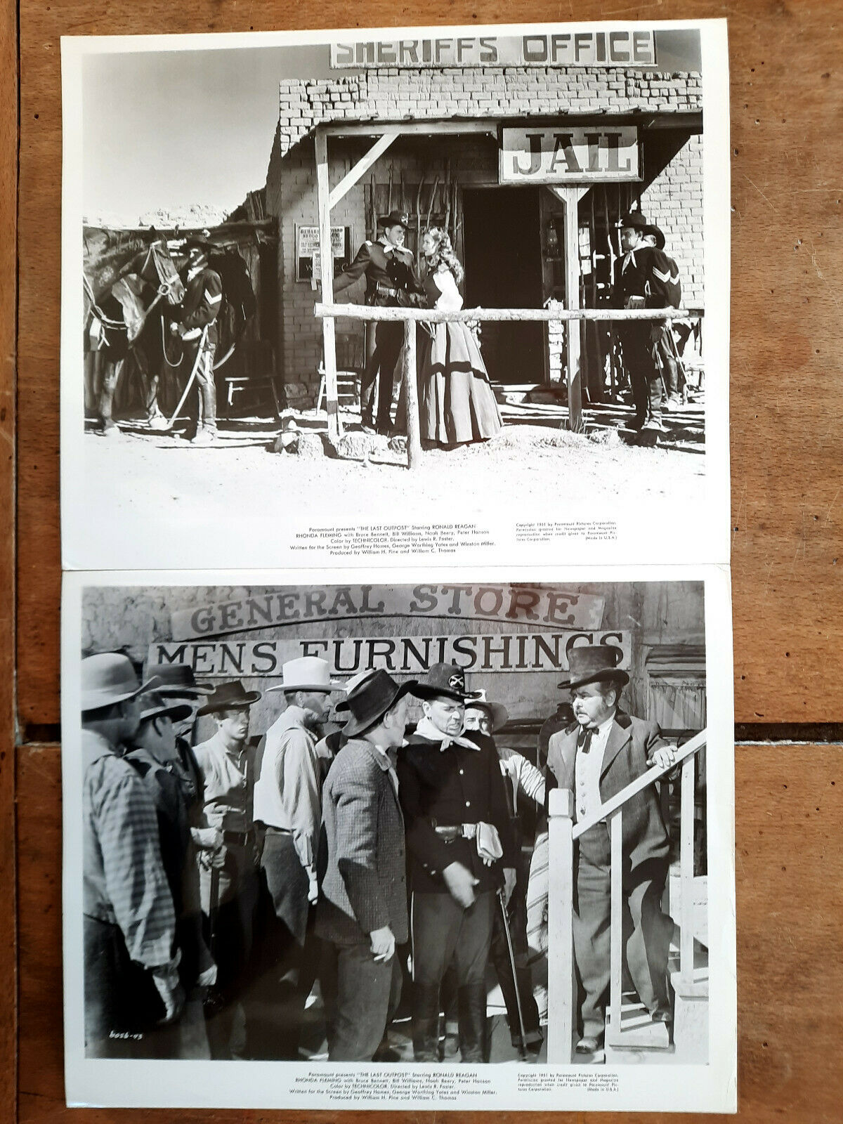2 Photos THE LAST BASTION "THE LAST OUTPOST" R. FOSTER Ronald REAGAN Western